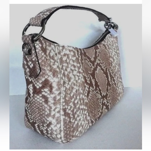 New Michael Kors Fulton Medium Top zip Shoulder bag Embossed Leather Dark Sand - Picture 5 of 9